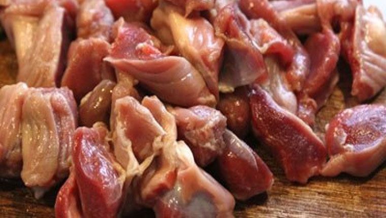 mề gà xào cay